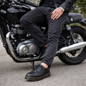 Dr. Martens 5 Eye Black Smooth Leather Oxford Shoes Mens 9 EU 42 AirWair